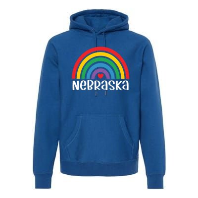 Nebraska Travel I Love Nebraska Usa Gift Premium Hoodie