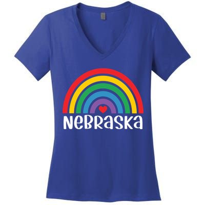 Nebraska Travel I Love Nebraska Usa Gift Women's V-Neck T-Shirt