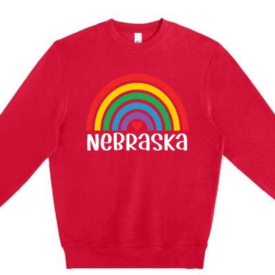 Nebraska Travel I Love Nebraska Usa Gift Premium Crewneck Sweatshirt