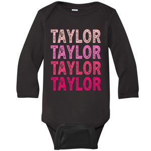 Name T.aylor I Love T.aylor Baby Long Sleeve Bodysuit