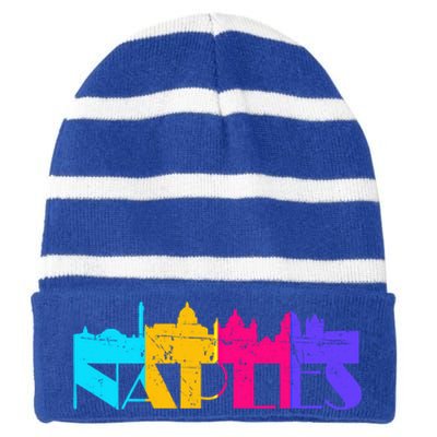 Napels Travel Italy Pride Gift Italian City Holidays Cool Gift Striped Beanie with Solid Band