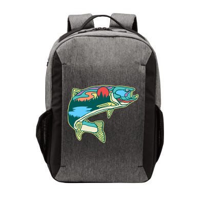 Nature Trout Illustration Vintage Fly Fishing Retro Graphic Gift Vector Backpack