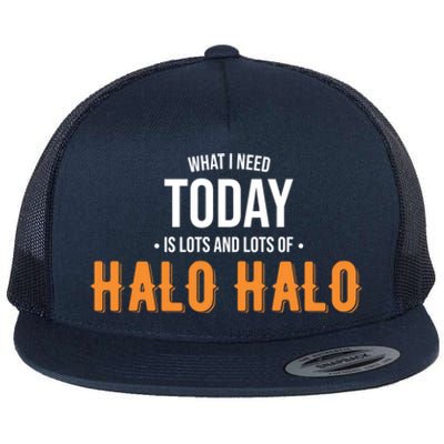 Need Today Is Lots Of Halo Halo Funny Halo Halo Great Gift Flat Bill Trucker Hat