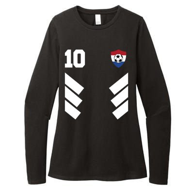 Netherlands Team Jersey Soccer Crest Womens CVC Long Sleeve Shirt