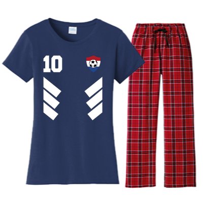 Netherlands Team Jersey Soccer Crest Women's Flannel Pajama Set