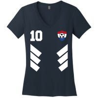 Netherlands Team Jersey Soccer Crest Women's V-Neck T-Shirt