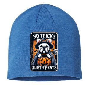 No Tricks Just Treats French Bulldog Halloween Frenchie Cool Gift Sustainable Beanie