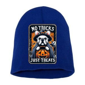 No Tricks Just Treats French Bulldog Halloween Frenchie Cool Gift Short Acrylic Beanie