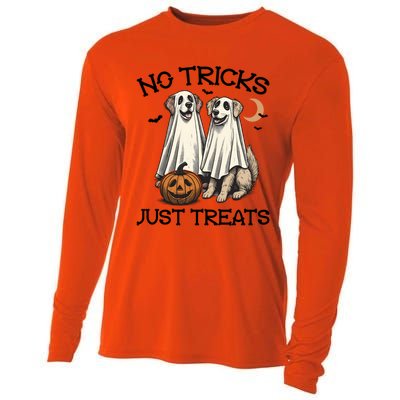 No Tricks Just Treats Cute Skeleton Dog Dog Halloween Cool Gift Cooling Performance Long Sleeve Crew