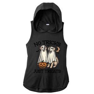 No Tricks Just Treats Cute Skeleton Dog Dog Halloween Cool Gift Ladies PosiCharge Tri-Blend Wicking Draft Hoodie Tank