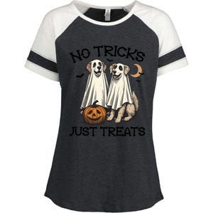 No Tricks Just Treats Cute Skeleton Dog Dog Halloween Cool Gift Enza Ladies Jersey Colorblock Tee