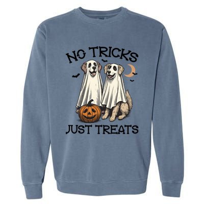 No Tricks Just Treats Cute Skeleton Dog Dog Halloween Cool Gift Garment-Dyed Sweatshirt