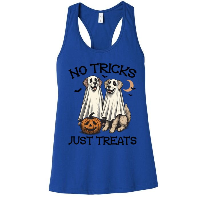 No Tricks Just Treats Cute Skeleton Dog Dog Halloween Cool Gift Women's Racerback Tank