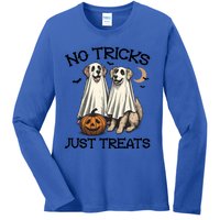 No Tricks Just Treats Cute Skeleton Dog Dog Halloween Cool Gift Ladies Long Sleeve Shirt