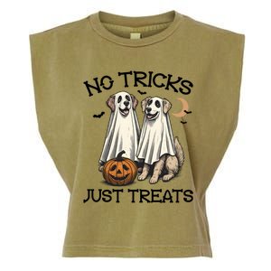 No Tricks Just Treats Cute Skeleton Dog Dog Halloween Cool Gift Garment-Dyed Women's Muscle Tee