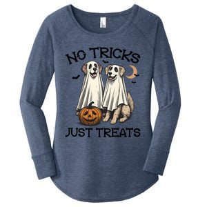 No Tricks Just Treats Cute Skeleton Dog Dog Halloween Cool Gift Women's Perfect Tri Tunic Long Sleeve Shirt