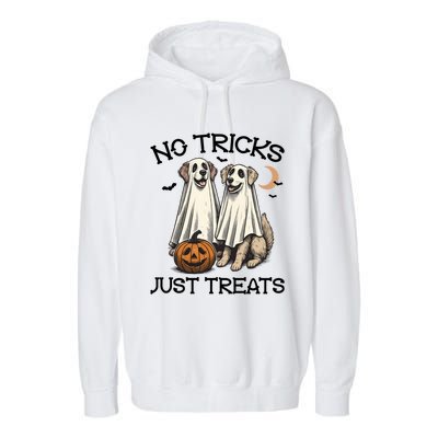 No Tricks Just Treats Cute Skeleton Dog Dog Halloween Cool Gift Garment-Dyed Fleece Hoodie