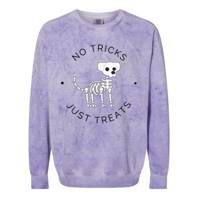 No Tricks Just Treats Dog Halloween Cute Skeleton Dog Great Gift Colorblast Crewneck Sweatshirt