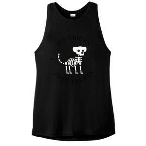 No Tricks Just Treats Dog Halloween Cute Skeleton Dog Great Gift Ladies PosiCharge Tri-Blend Wicking Tank