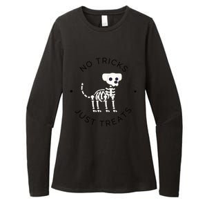 No Tricks Just Treats Dog Halloween Cute Skeleton Dog Great Gift Womens CVC Long Sleeve Shirt