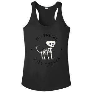 No Tricks Just Treats Dog Halloween Cute Skeleton Dog Great Gift Ladies PosiCharge Competitor Racerback Tank