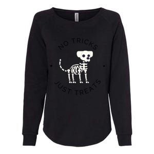 No Tricks Just Treats Dog Halloween Cute Skeleton Dog Great Gift Womens California Wash Sweatshirt