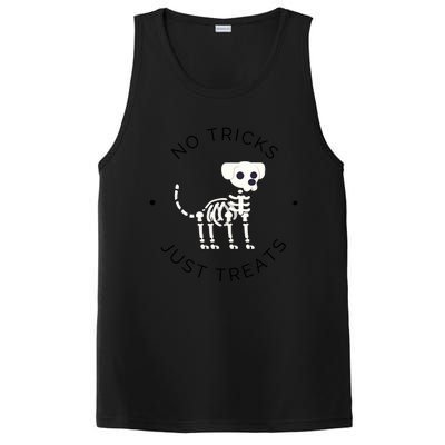 No Tricks Just Treats Dog Halloween Cute Skeleton Dog Great Gift PosiCharge Competitor Tank