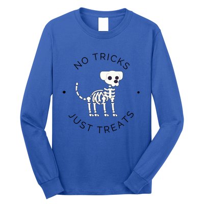 No Tricks Just Treats Dog Halloween Cute Skeleton Dog Great Gift Long Sleeve Shirt