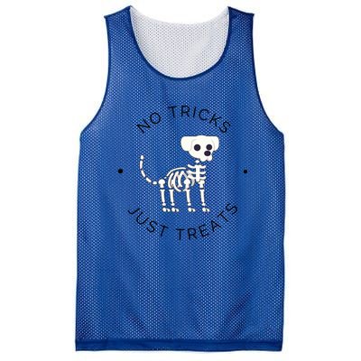 No Tricks Just Treats Dog Halloween Cute Skeleton Dog Great Gift Mesh Reversible Basketball Jersey Tank