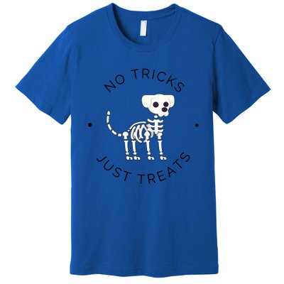 No Tricks Just Treats Dog Halloween Cute Skeleton Dog Great Gift Premium T-Shirt