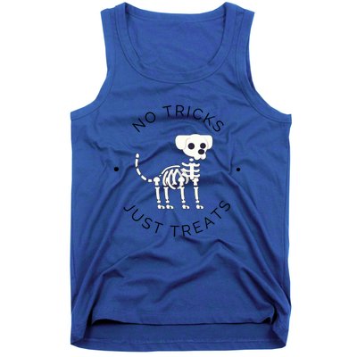 No Tricks Just Treats Dog Halloween Cute Skeleton Dog Great Gift Tank Top