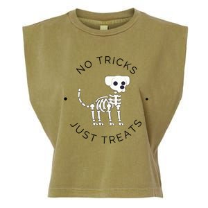 No Tricks Just Treats Dog Halloween Cute Skeleton Dog Great Gift Garment-Dyed Women's Muscle Tee