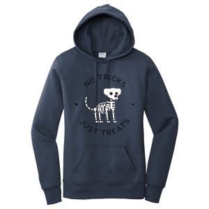 No Tricks Just Treats Dog Halloween Cute Skeleton Dog Great Gift Women's Pullover Hoodie