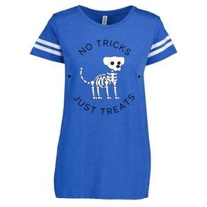 No Tricks Just Treats Dog Halloween Cute Skeleton Dog Great Gift Enza Ladies Jersey Football T-Shirt