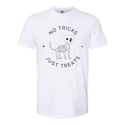 No Tricks Just Treats Dog Halloween Cute Skeleton Dog Great Gift Softstyle CVC T-Shirt