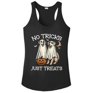 No Tricks Just Treats Dog In Ghost Costume Halloween Design Gift Ladies PosiCharge Competitor Racerback Tank