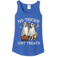 No Tricks Just Treats Dog In Ghost Costume Halloween Design Gift Ladies Essential Tank