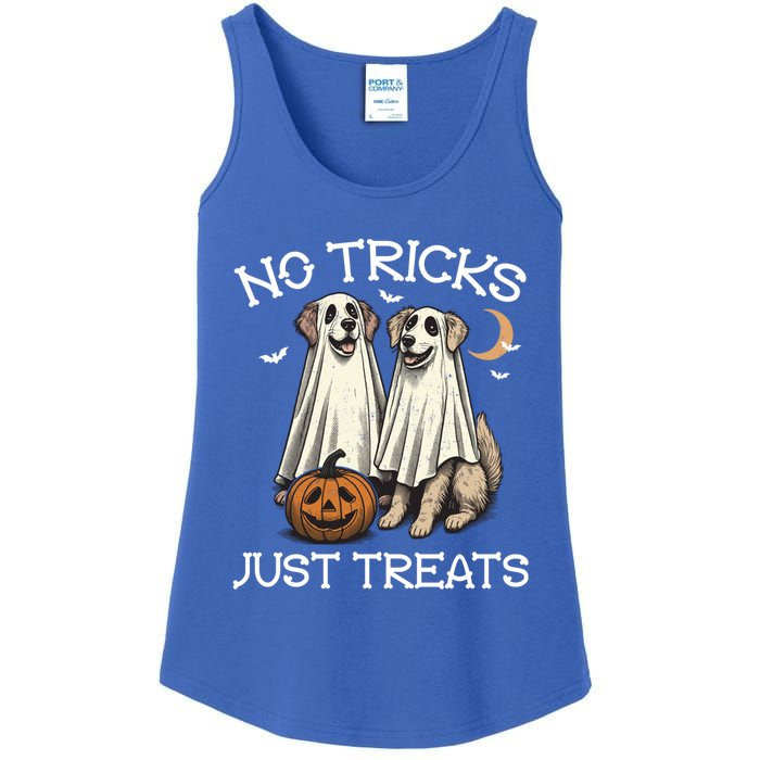 No Tricks Just Treats Dog In Ghost Costume Halloween Design Gift Ladies Essential Tank