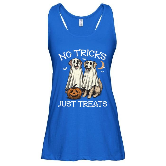 No Tricks Just Treats Dog In Ghost Costume Halloween Design Gift Ladies Essential Flowy Tank