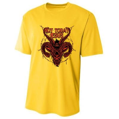 Not Today Jesus Satanist Funny Satan Occult Antichrist Performance Sprint T-Shirt