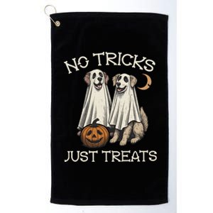 No Tricks Just Treats Funny Halloween Dog Platinum Collection Golf Towel