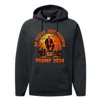 No Tricks Just Triumph Trump 2024 Halloween Witch Hunt Design Performance Fleece Hoodie