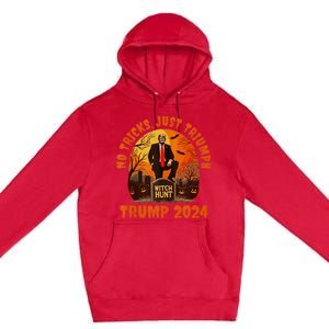 No Tricks Just Triumph Trump 2024 Halloween Witch Hunt Design Premium Pullover Hoodie