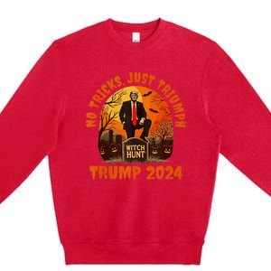 No Tricks Just Triumph Trump 2024 Halloween Witch Hunt Design Premium Crewneck Sweatshirt