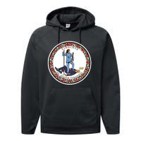 No Tyrants Kamala Harris 2024 With A Rad Design Based On The Flag Of Virginia Performance Fleece Hoodie