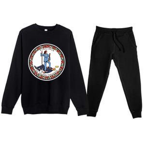 No Tyrants Kamala Harris 2024 With A Rad Design Based On The Flag Of Virginia Premium Crewneck Sweatsuit Set