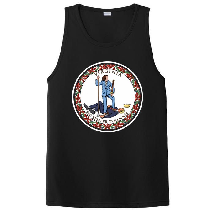 No Tyrants Kamala Harris 2024 With A Rad Design Based On The Flag Of Virginia PosiCharge Competitor Tank