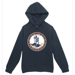 No Tyrants Kamala Harris 2024 With A Rad Design Based On The Flag Of Virginia Urban Pullover Hoodie