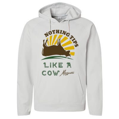 Nothing Tips Like A Cow Missouri Performance Fleece Hoodie