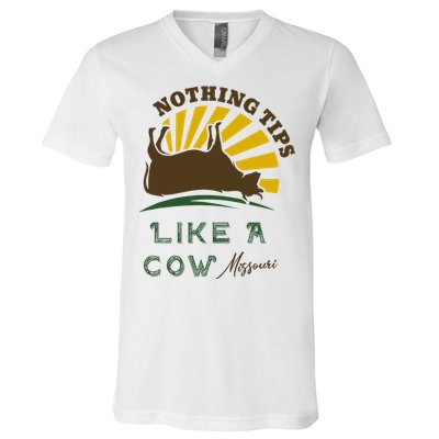 Nothing Tips Like A Cow Missouri V-Neck T-Shirt